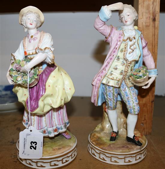 Pair Dresden figures